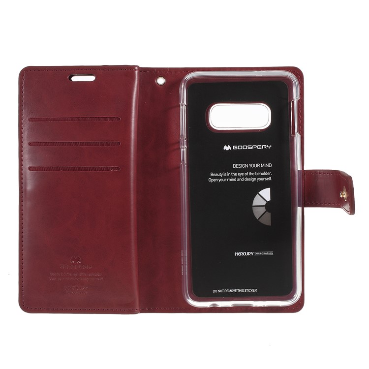 MERCURY GOOSPERY Mansoor Wallet Diary Leather Case for Samsung Galaxy S10e - Wine Red-2