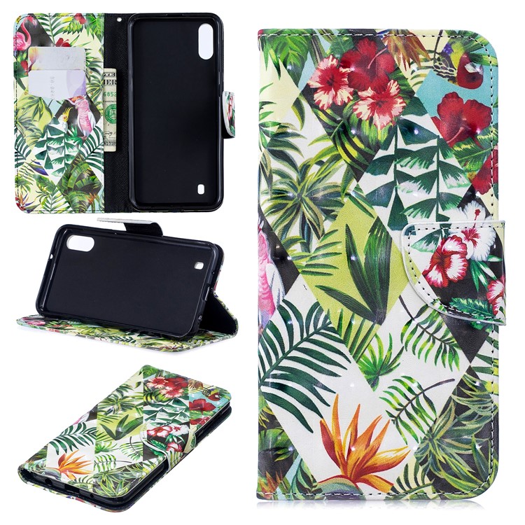 

Pattern Printing Light Spot Decor Leather Wallet Case for Samsung Galaxy M10 - Leaves, Galaxy M10