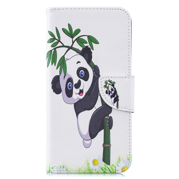 Pattern Printing Wallet Leather Stand Case for Samsung Galaxy M10 - Panda Pattern-2