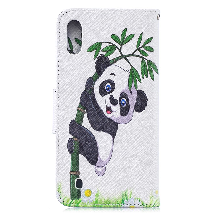 Pattern Printing Wallet Leather Stand Case for Samsung Galaxy M10 - Panda Pattern-3