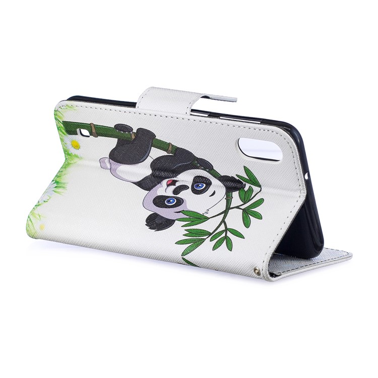 Pattern Printing Wallet Leather Stand Case for Samsung Galaxy M10 - Panda Pattern-5