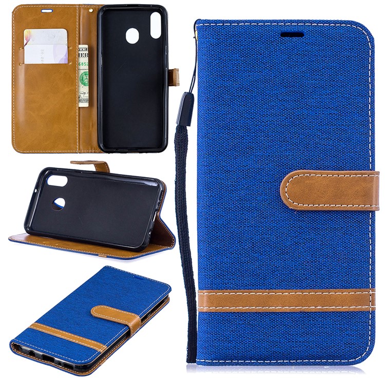 

Assorted Color Jeans Cloth Wallet Leather Case for Samsung Galaxy M20 - Baby Blue, Galaxy M20