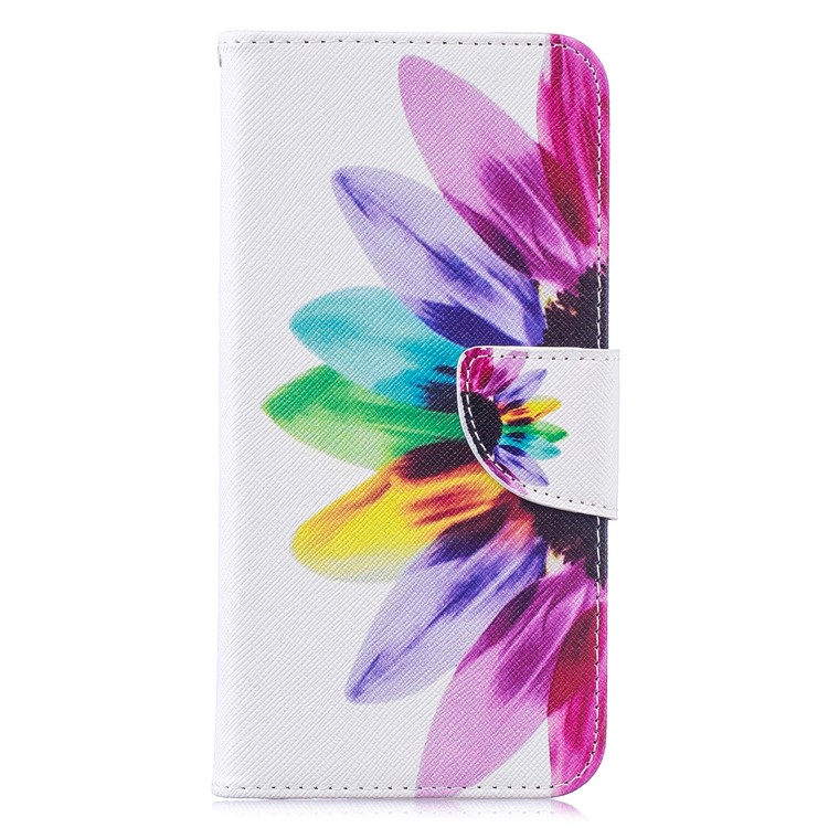 Portafoglio Stampa Portafoglio In Pelle Custodia Per Samsung Galaxy M20 - Modello Di Petali-2