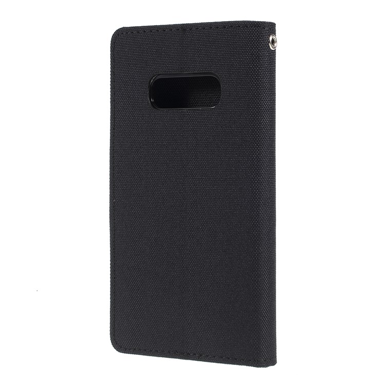MERCURY GOOSPERY Canvas Diary Leather Wallet Case for Samsung Galaxy S10e - Black-2