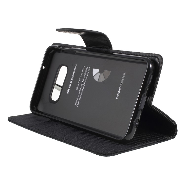 MERCURY GOOSPERY Canvas Diary Leather Wallet Case for Samsung Galaxy S10e - Black-7