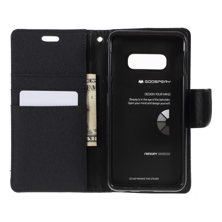 MERCURY GOOSPERY Canvas Diary Leather Wallet Case for Samsung Galaxy S10e - Black-9
