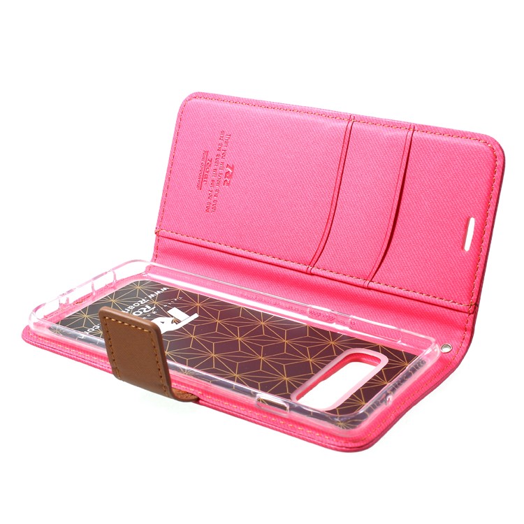 ROAR KOREA Twill Leather Wallet Stand Case for Samsung Galaxy S10 Plus - Rose-6