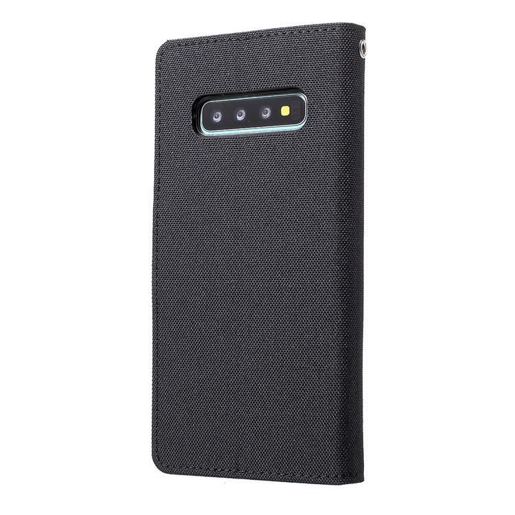 MERCURY GOOSPERY Canvas Leather Wallet Case for Samsung Galaxy S10 Plus - Black-2