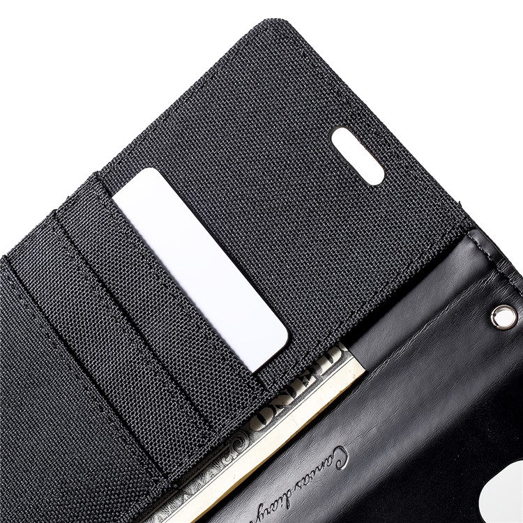 MERCURY GOOSPERY Canvas Diary Leather Wallet Phone Cover for Samsung Galaxy S10 - Black-7