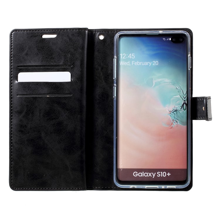 MERCURY GOOSPERY Mansoor Carteira Diário PU Capa De Couro Para Samsung Galaxy S10 Plus - Preto-4