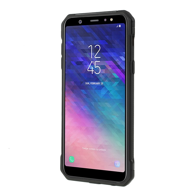 Anti-drop PC + TPU Hybrid Case with Kickstand for Samsung Galaxy A6+ (2018) - Black-2