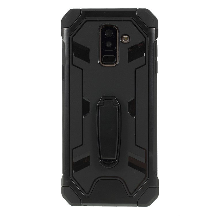 Anti-drop PC + TPU Hybrid Case with Kickstand for Samsung Galaxy A6+ (2018) - Black-3