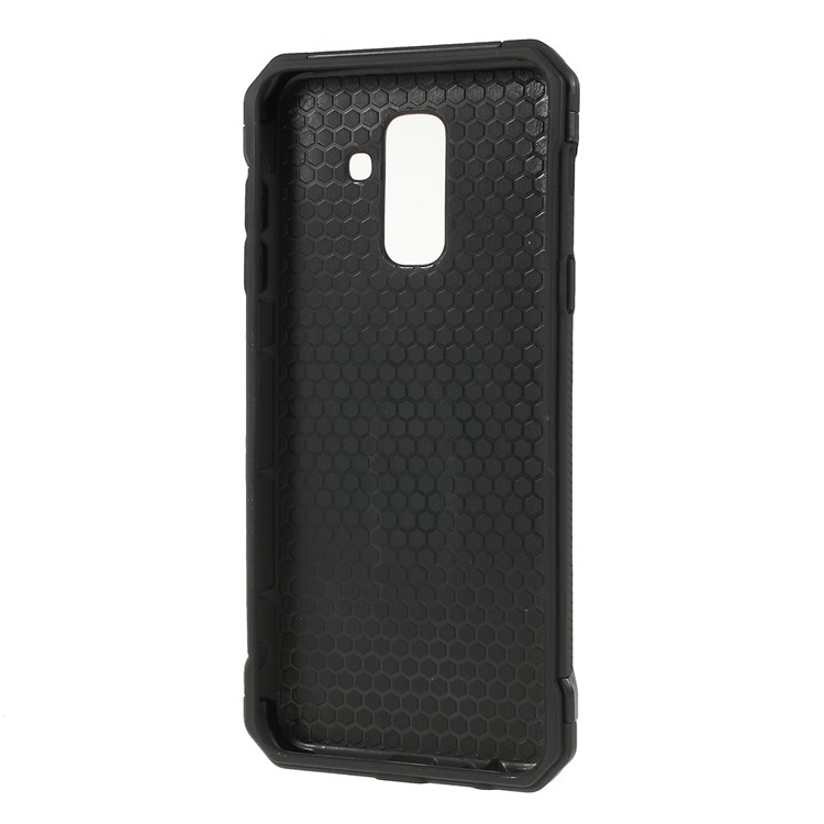 Anti-drop PC + TPU Hybrid Case with Kickstand for Samsung Galaxy A6+ (2018) - Black-7