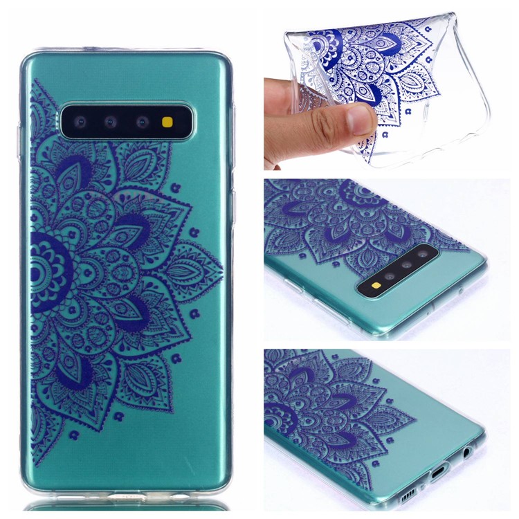 

For Samsung Galaxy S10 Plus Pattern Printing Soft TPU Case Cover - Mandala Flower, Galaxy S10 Plus