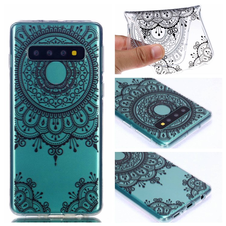 

For Samsung Galaxy S10 Plus Pattern Printing Soft TPU Case Cover - Lace Flower, Galaxy S10 Plus