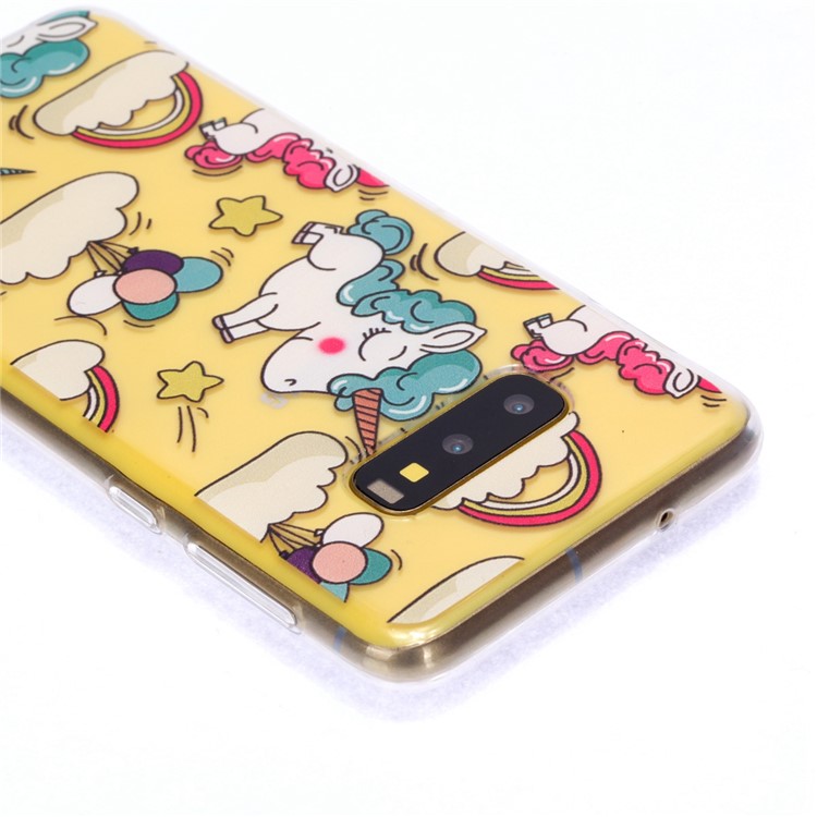 Pattern Printing Soft TPU Shell for Samsung Galaxy S10e - Cloud and Unicorns-4