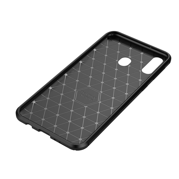 For Samsung Galaxy M20 Carbon Fiber Texture TPU Case Anti-drop Mobile Cover - Black-9