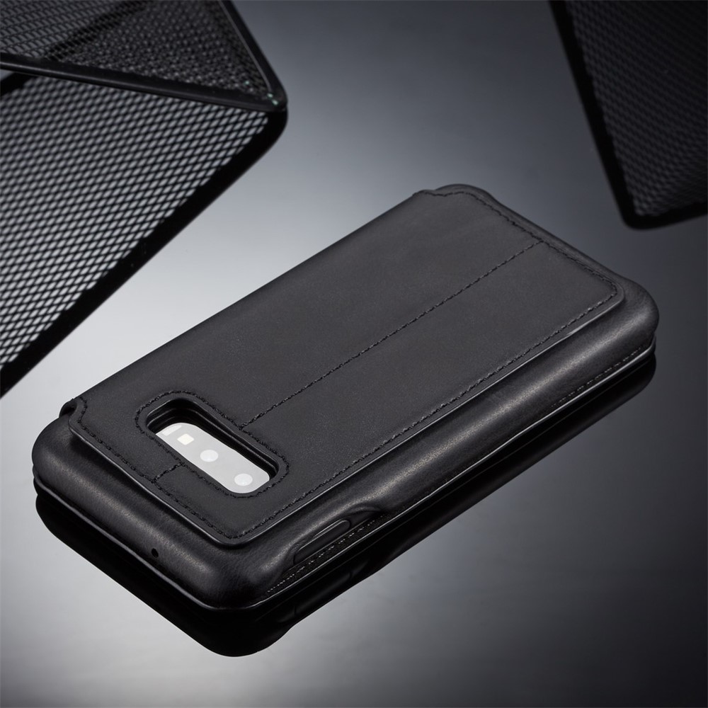 LC.IMEEKE Retro Style Leather Card Holder Case for Samsung Galaxy S10e - Black-11