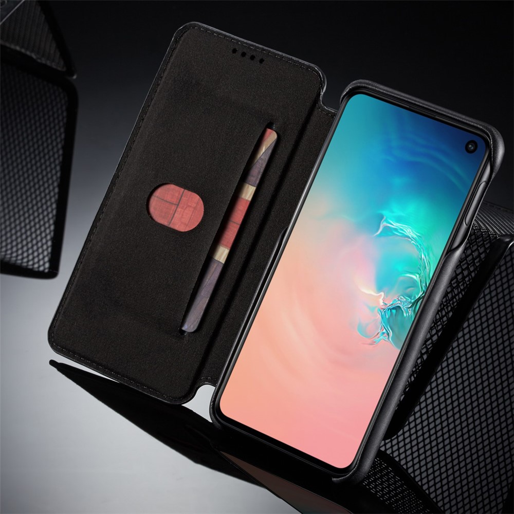 LC.IMEEKE Retro Style Leather Card Holder Case for Samsung Galaxy S10e - Black-9