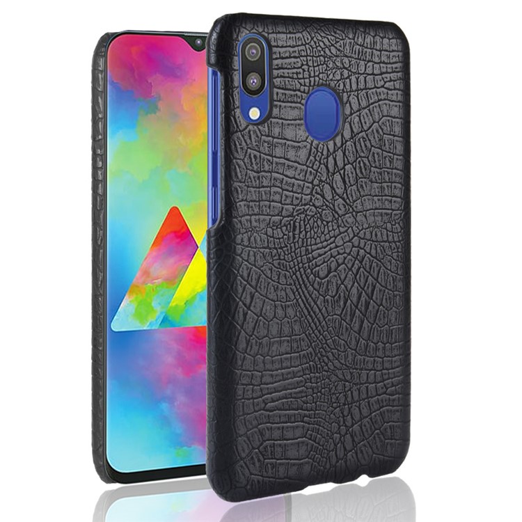 Crocodile Texture PU Leather Coated PC Shell Cover for Samsung Galaxy M20 - Black-1