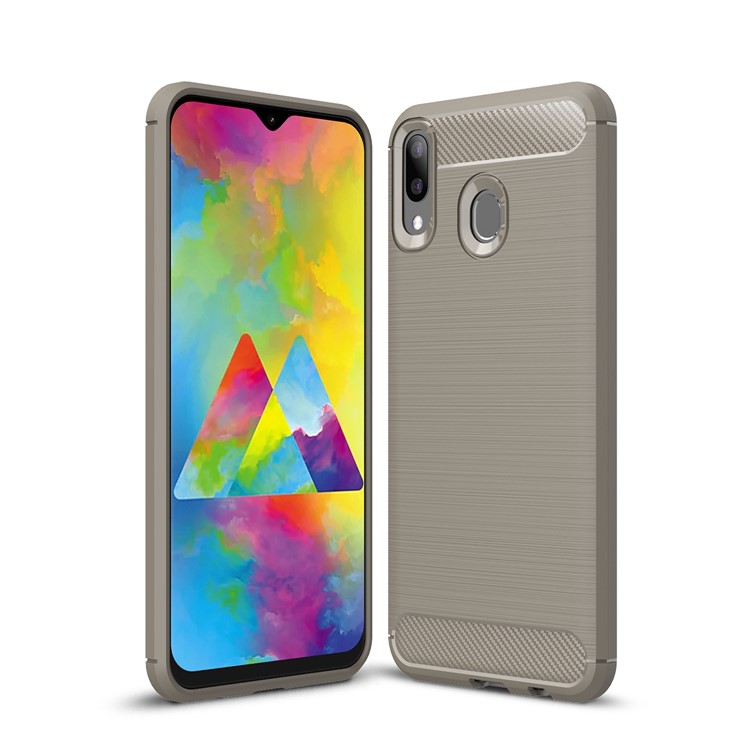 

Карбоновый Текстурный Матовый Чехол Для Samsung Galaxy M20 - Серый, Galaxy M20