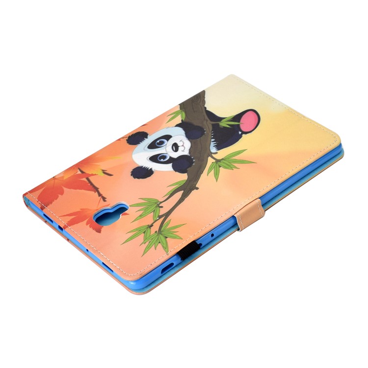 Patterned Leather Card Holder Tablet Flip Case for Samsung Galaxy Tab A 10.5 (2018) T590 T595 - Panda on the Tree-8