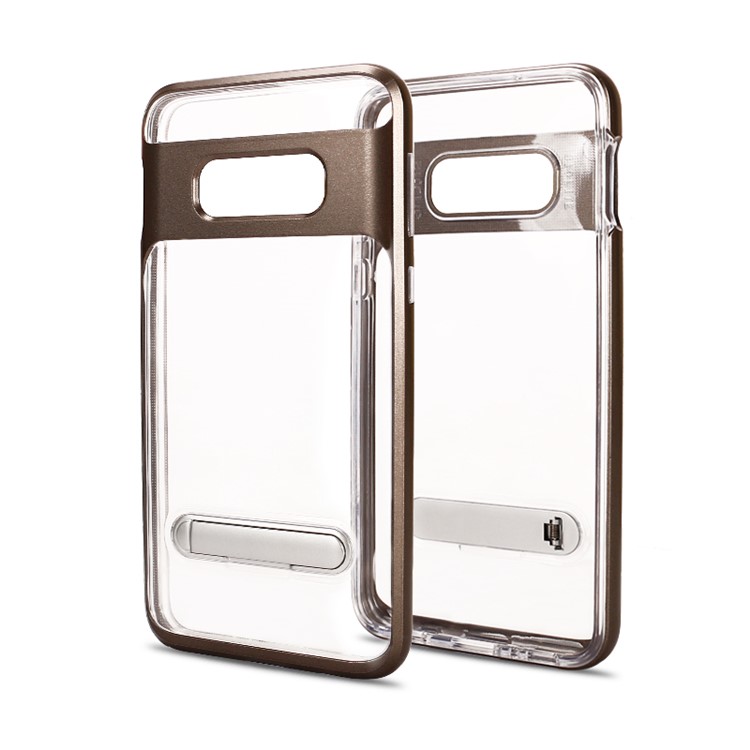 

Hybrid Clear Back PC + TPU Kickstand Case for Samsung Galaxy S10e - Brown, Galaxy S10e