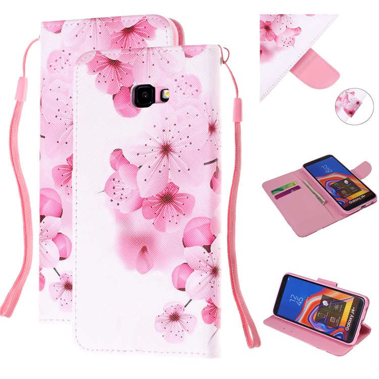 

Pattern Printing Magnetic Leather Stand Case for Samsung Galaxy J4+ - Pretty Flower, Galaxy J4+