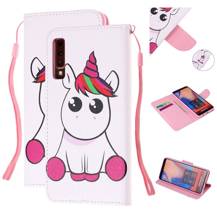 

Pattern Printing Wallet Leather Stand Case for Samsung Galaxy A7 (2018) - Unicorn, Galaxy A7 (2018)