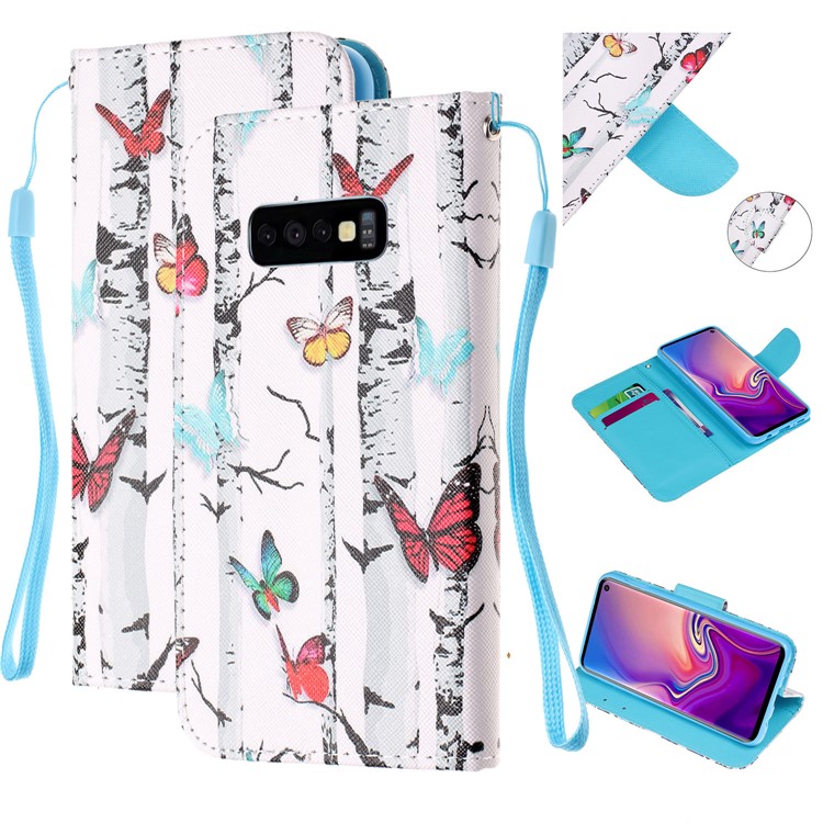 

Pattern Printing Leather Wallet Stand Case for Samsung Galaxy S10e - Colorful Butterflies, Galaxy S10e