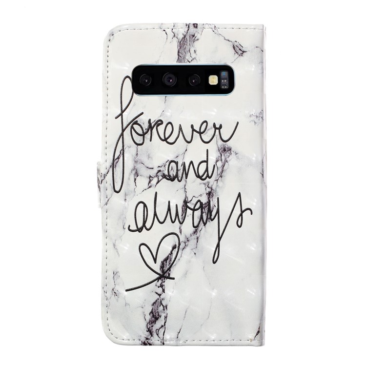 Embossment Patterned Leather Wallet Case for Samsung Galaxy S10 - Forever and Always-2