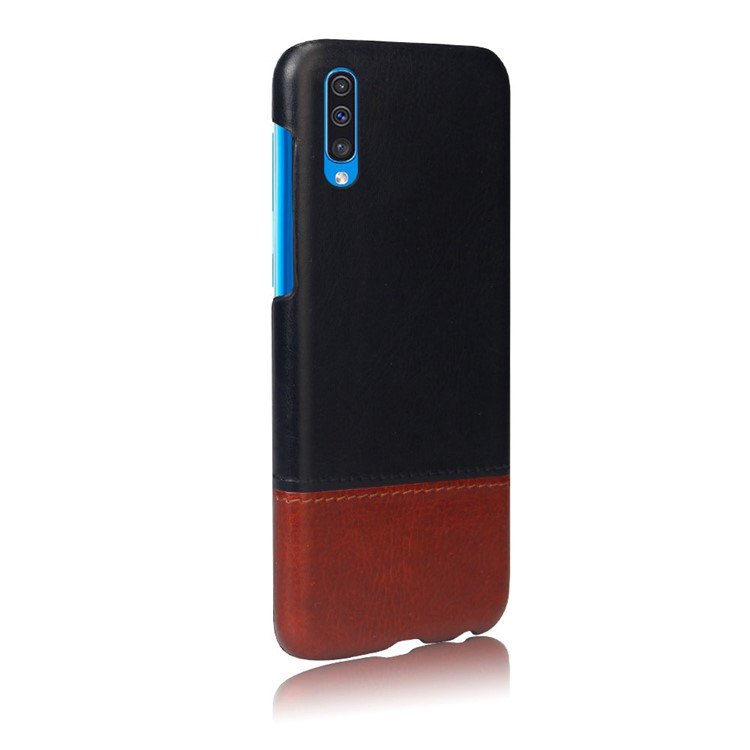 KSQ Bi-color Splicing PU Leather Coated Plastic Phone Case for Samsung Galaxy A50-2