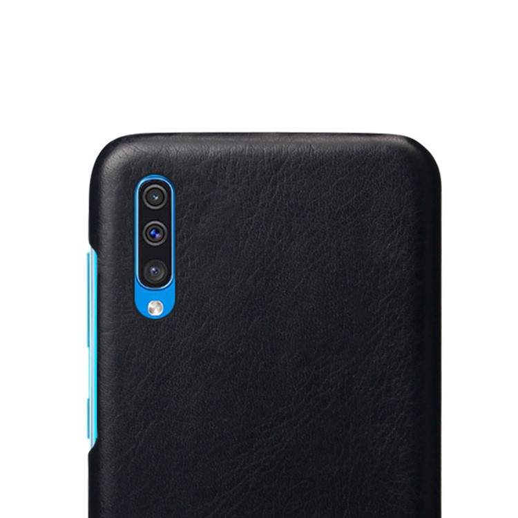 KSQ Bi-color Splicing PU Leather Coated Plastic Phone Case for Samsung Galaxy A50-3