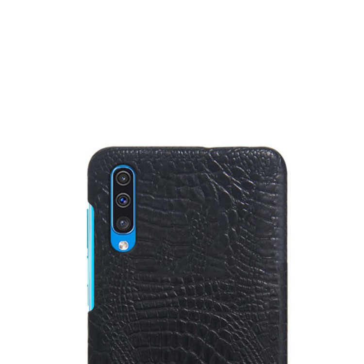 KSQ Crocodile Skin PU Leather Coated PC Case for Samsung Galaxy A50 - Black-4