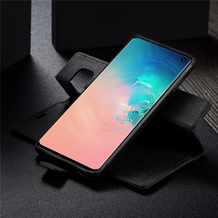 WHATIF Detachable Waterproof Paper Cover PU Leather Phone Case for Samsung Galaxy S10e - Black-4