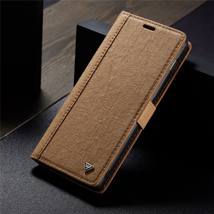 WHATIF for Samsung Galaxy S10 Detachable Waterproof Paper Cover PU Leather Phone Cover - Brown-10