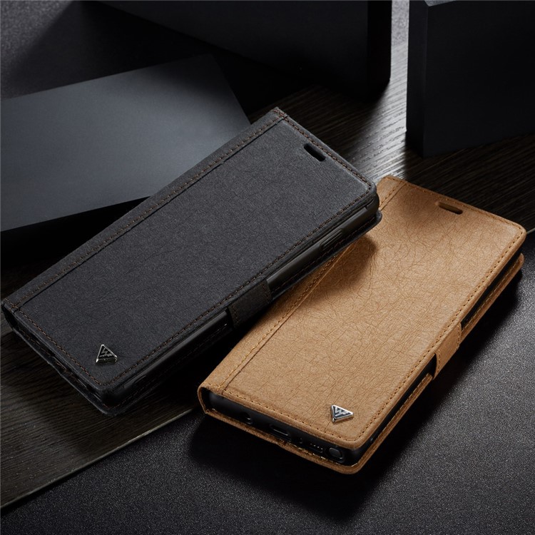WHATIF for Samsung Galaxy S10 Detachable Waterproof Paper Cover PU Leather Phone Cover - Brown-16