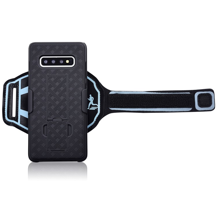 Nylon Gewebte Muster Sportarmband PC-Handyhülle Mit Ständer Für Samsung Galaxy S10 Plus-2