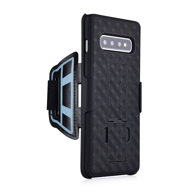 Nylon Gewebte Muster Sportarmband PC-Handyhülle Mit Ständer Für Samsung Galaxy S10 Plus-3