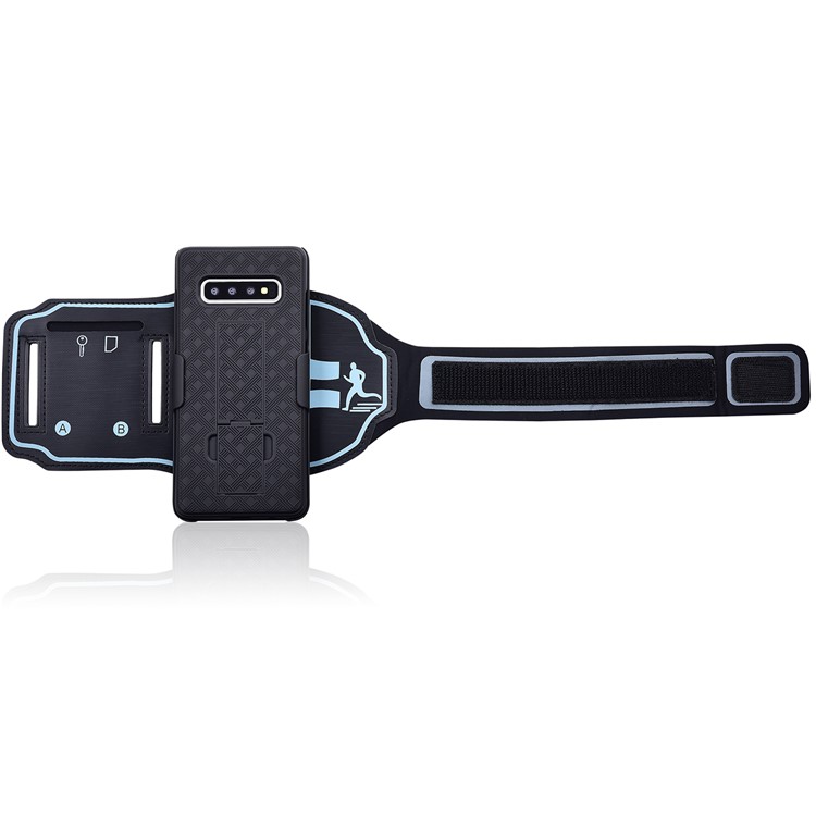 Nylon-Sportarmband Mit Gewebter Muster-PC-Telefonabdeckung Mit Ständer Für Samsung Galaxy S10-4