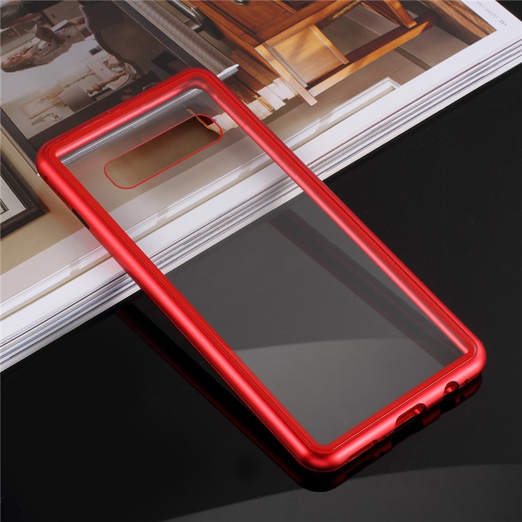 Detachable Magnetic Metal Frame + Tempered Glass Back Protection Cover for Samsung Galaxy S10 - Red-4