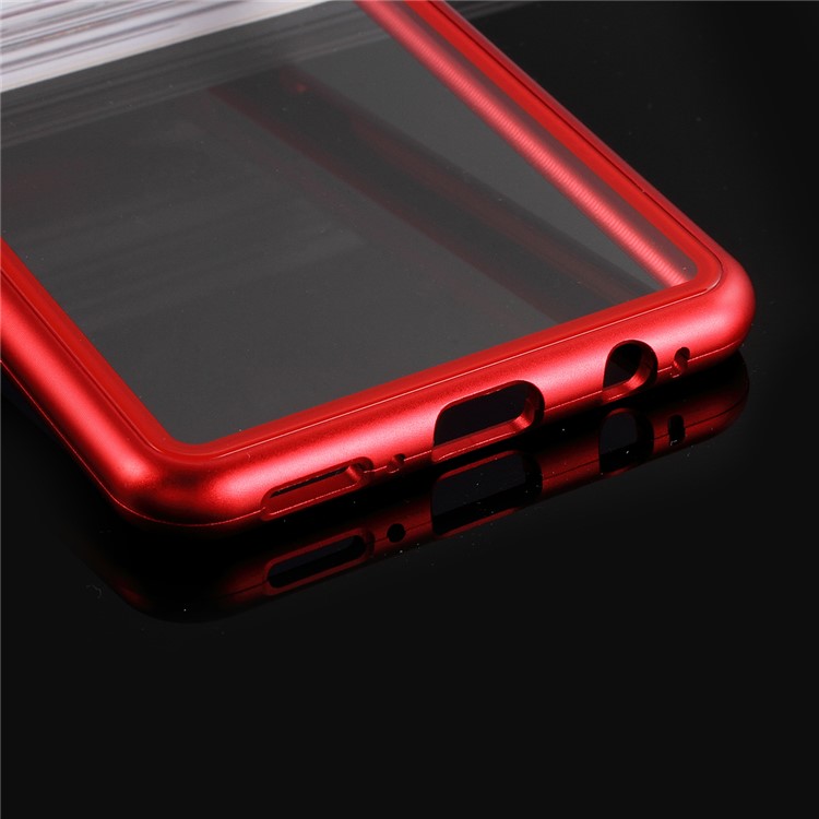 Detachable Magnetic Metal Frame + Tempered Glass Back Protection Cover for Samsung Galaxy S10 - Red-6