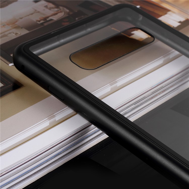 Struttura Magnetica Staccabile In Metallo + copertura Posteriore In Vetro Temperato Per Samsung Galaxy S10 - Nero-9