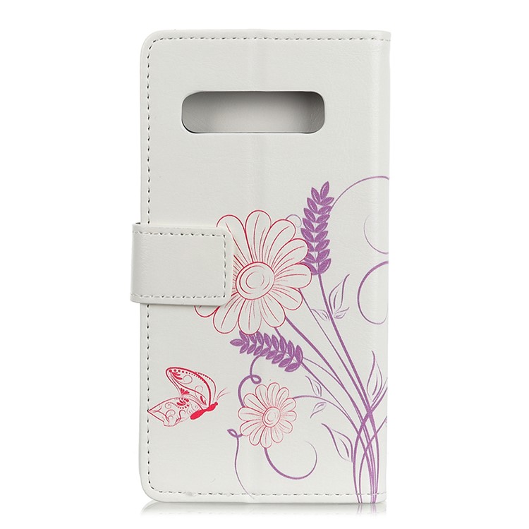 Pattern Printing Leather Wallet Case for Samsung Galaxy S10 5G - Flowers Pattern-5