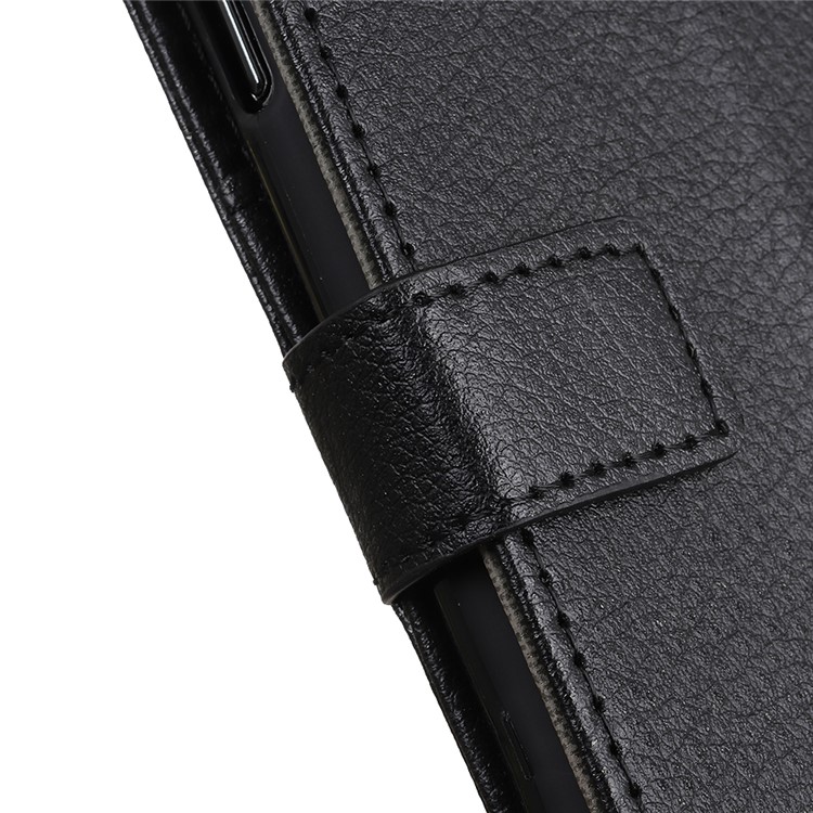 Litchi Skin Leather Wallet Case for Samsung Galaxy A10 - Black-8