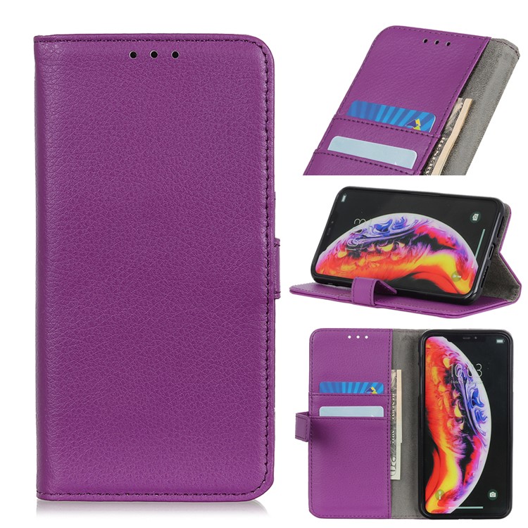 

Кожаный Кошелек Для Кожи Личи Для Samsung Galaxy A10 - Пурпурный, Galaxy A10