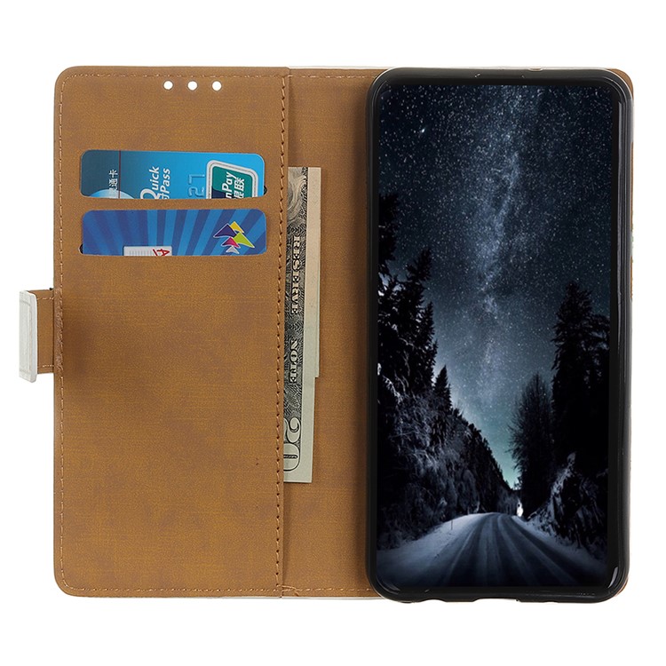 Pattern Printing Leather Wallet Case for Samsung Galaxy A10 - Blue Tree-3