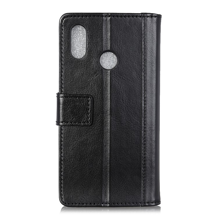 Rivet Decorated Crazy Horse Leather Wallet Stand Case for Samsung Galaxy M20 - Black-2