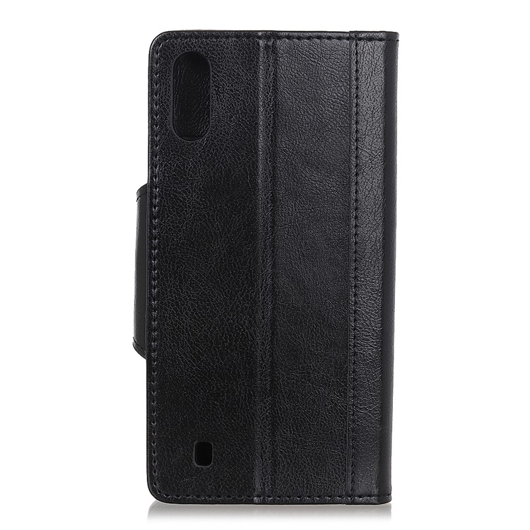 Glossy PU Leather Wallet Case for Samsung Galaxy A10 - Black-3