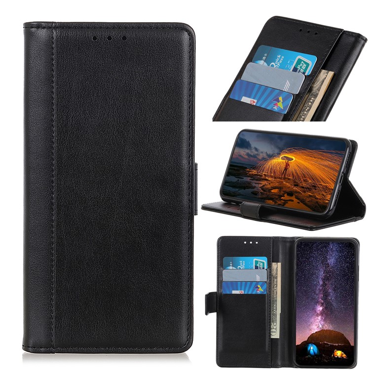 Wallet Leather Stand Case for Samsung Galaxy A40 - Black-1